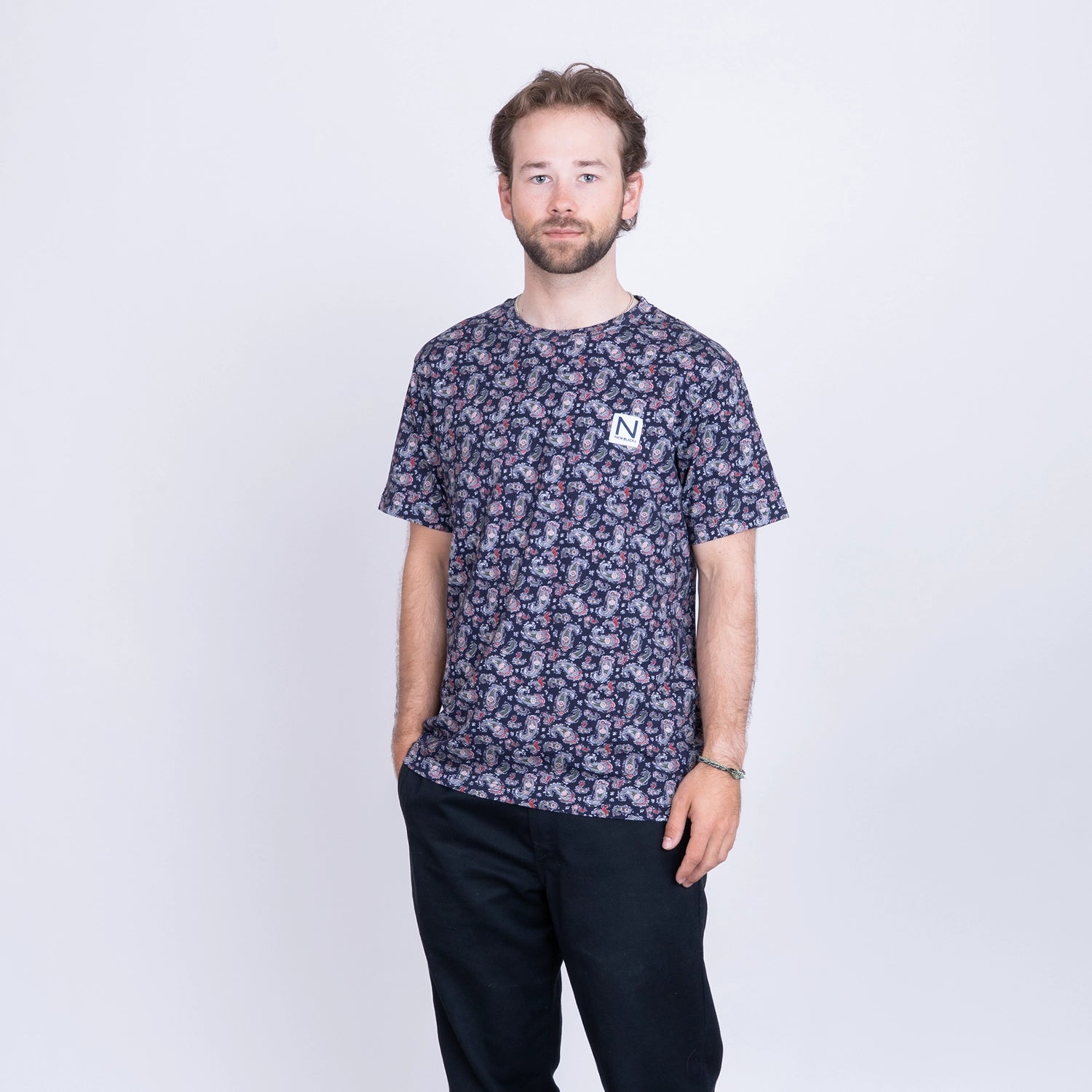 PAISLEY T-SHIRT - NAVY